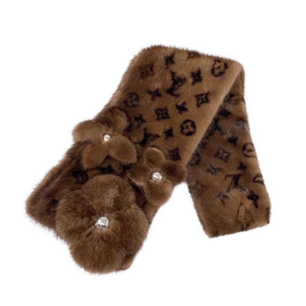 Louis Vuitton Classic Vintage Monogram Mink fur Scarf Stole - Picture 9 of 9